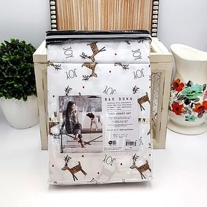 Rae Dunn Joy Reindeer Christmas Twin Sheet Set BNIP
